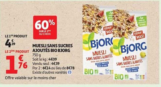 MUESLI SANS SUCRES AJOUTÉS BIO BJORG