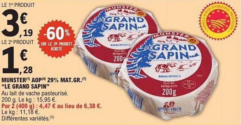 MUNSTER AOP 29% MAT.GR. "LE GRAND SAPIN"