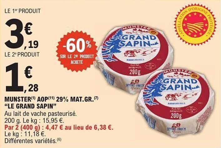 MUNSTER(1) AOP(11) 29% MAT.GR.(7) "LE GRAND SAPIN"