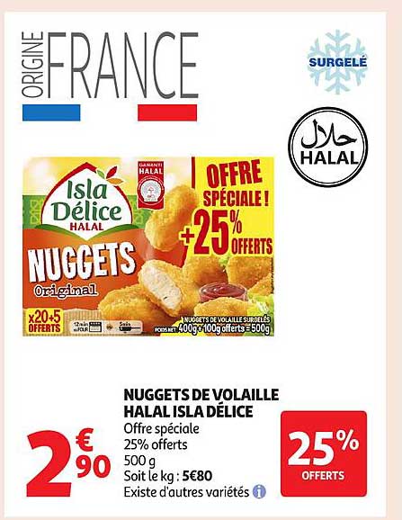 NUGGETS DE VOLAILLE HALAL ISLA DÉLICE