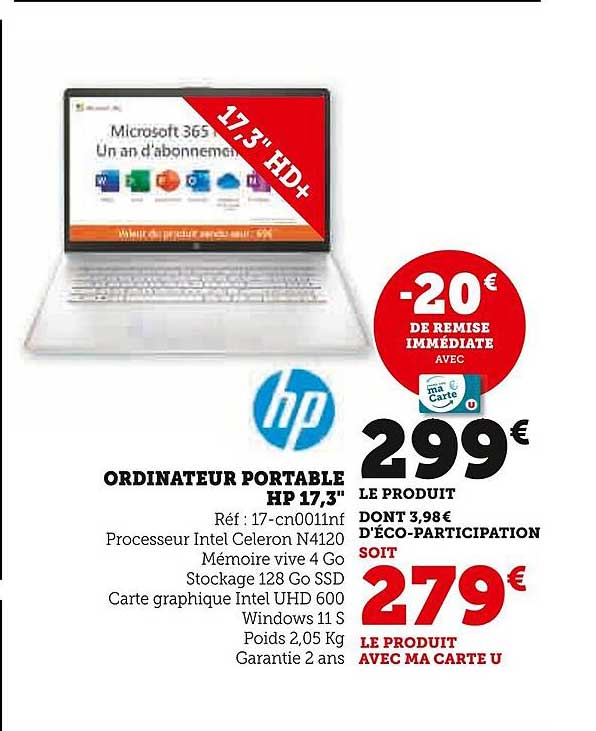 ORDINATEUR PORTABLE HP 17,3"