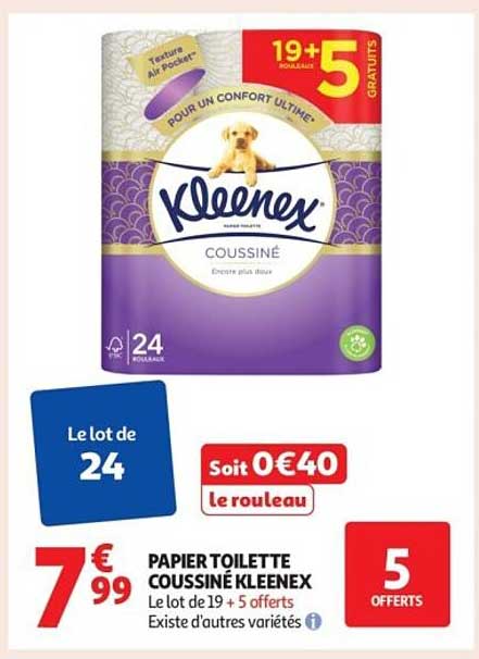 PAPIER TOILETTE COUSSINÉ KLEENEX