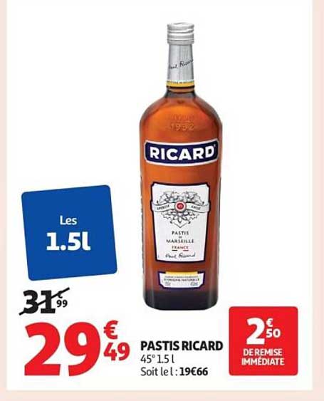 PASTIS RICARD 45° 1.5L