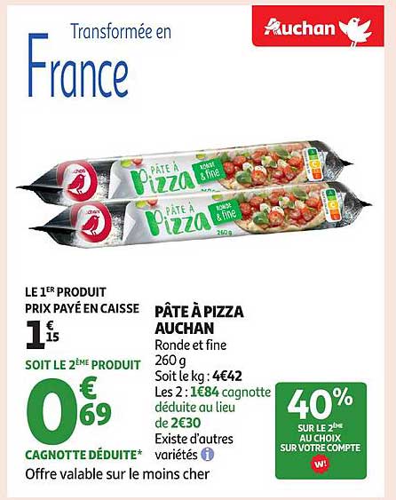 PÂTE À PIZZA AUCHAN