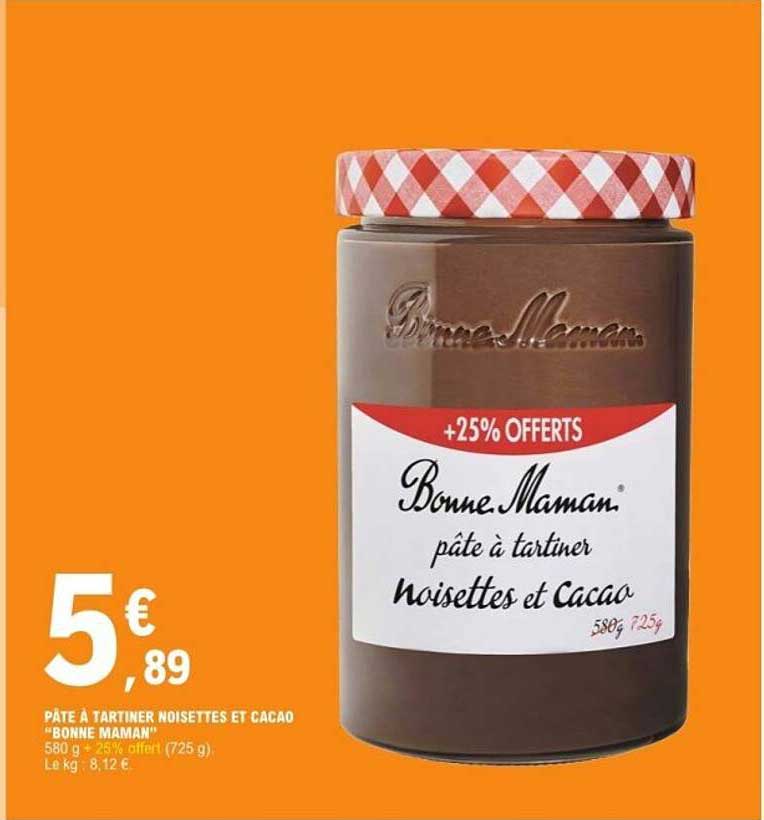 PÂTE À TARTINER NOISETTES ET CACAO "BONNE MAMAN"
