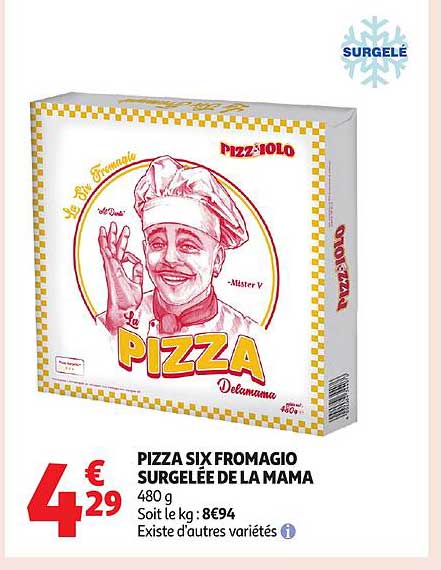 PIZZA SIX FROMAGIO SURGELÉE DE LA MAMA