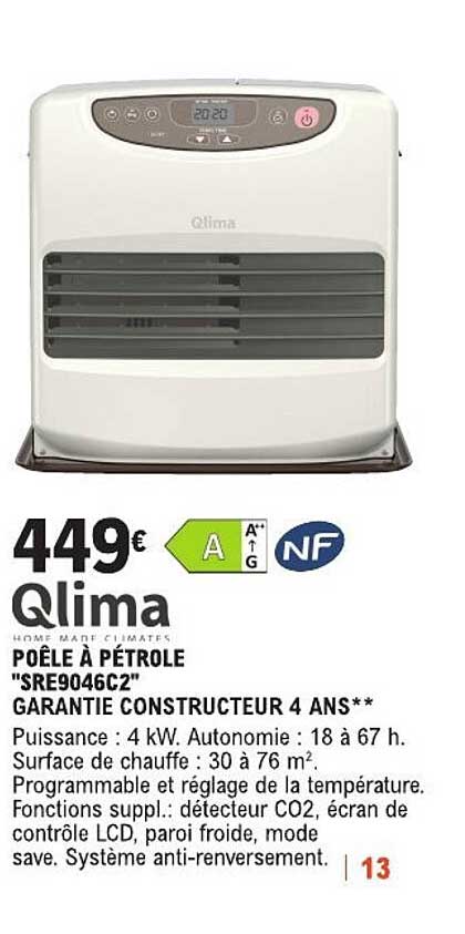 Poêle à pétrole Qlima "SRE9046C2"
