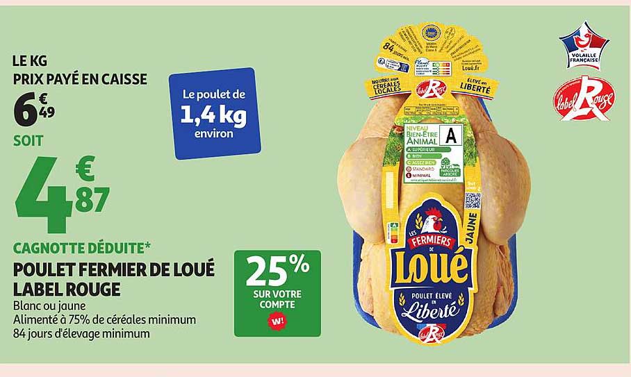 POULET FERMIER DE LOUE LABEL ROUGE