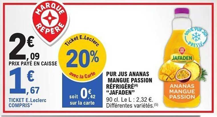 PUR JUS ANANAS MANGUE PASSION RÉFRIGÉ JAFADEN