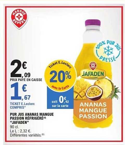 PUR JUS ANANAS MANGUE PASSION RÉFRIGÉRÉ® "JAFADEN"