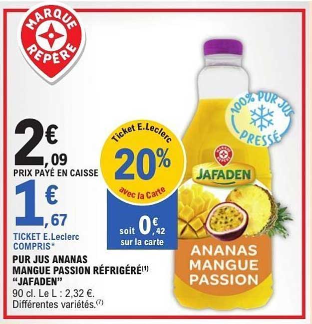 PUR JUS ANANAS MANGUE PASSION RÉFRIGÉRÉ "JAFADEN"