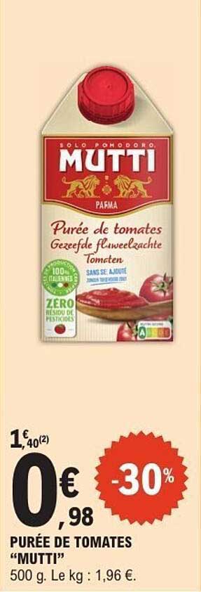 PURÉE DE TOMATES “MUTTI”