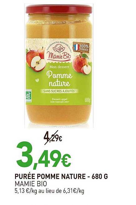 PURÉE POMME NATURE - 680 G