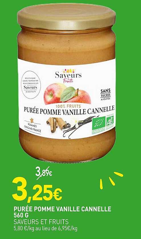 PURÉE POMME VANILLE CANNELLE 560 G