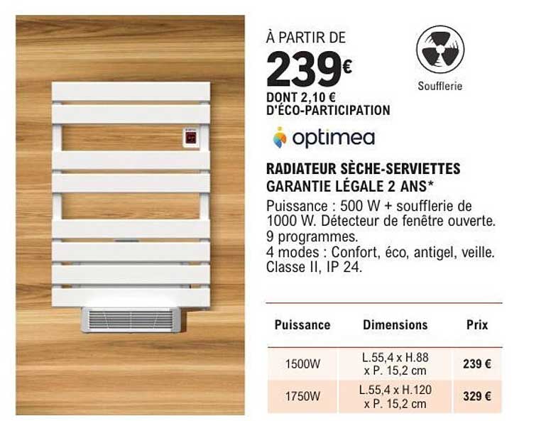 RADIATEUR SÈCHE-SERVIETTES GARANTIE LÉGALE 2 ANS*