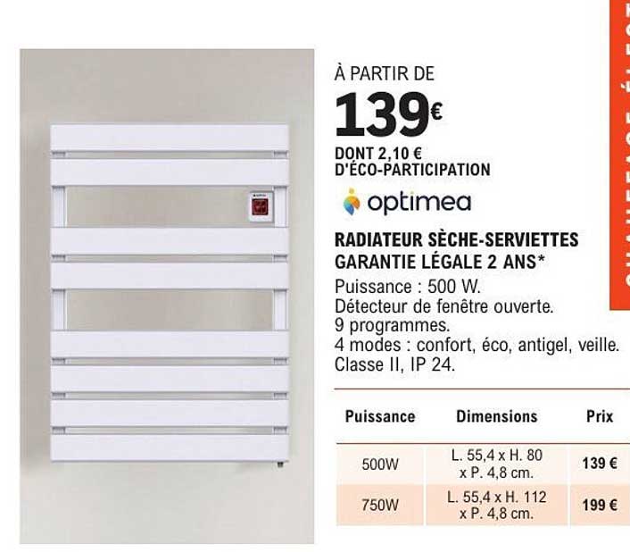 RADIATEUR SÈCHE-SERVIETTES GARANTIE LÉGALE 2 ANS*