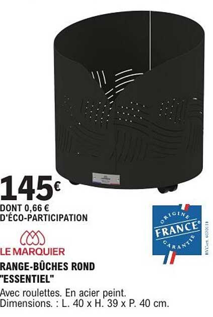 RANGE-BÛCHES ROND "ESSENTIEL"