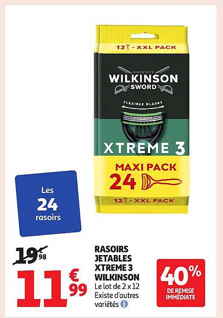 RASOIRS JETABLES XTREME 3 WILKINSON