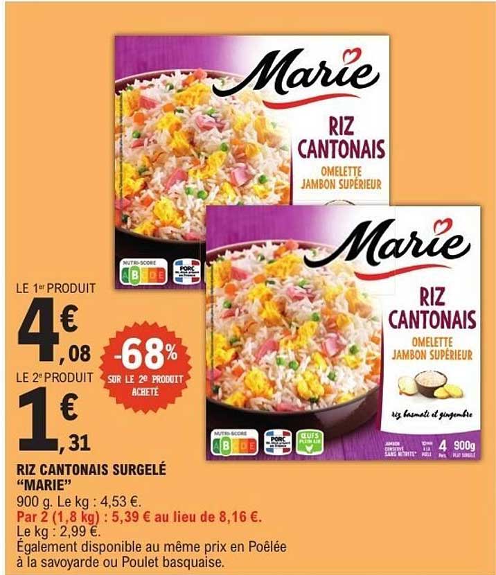 RIZ CANTONAIS SURGELÉ “MARIE”