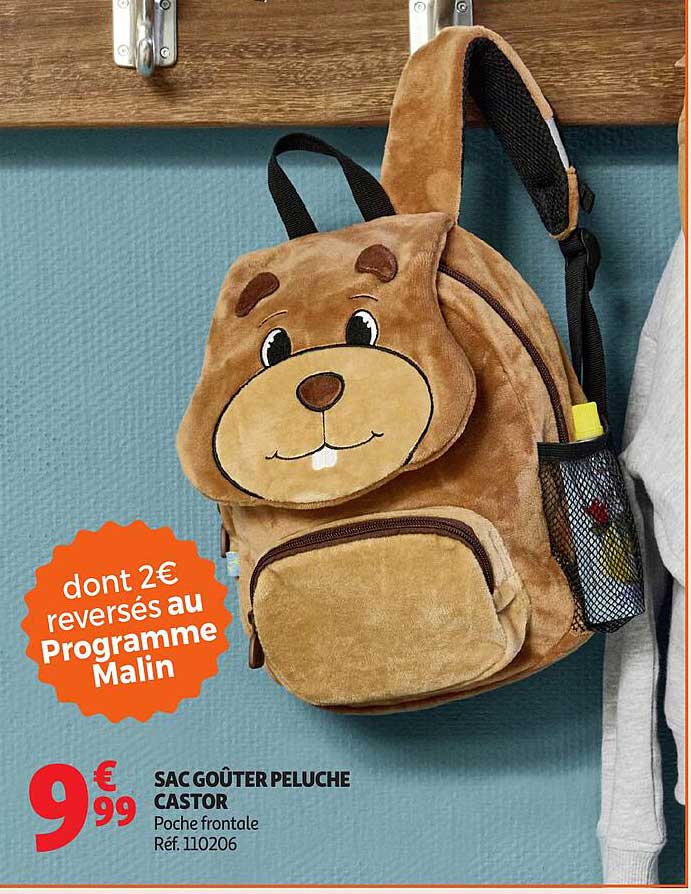 SAC GOÛTER PELUCHE CASTOR