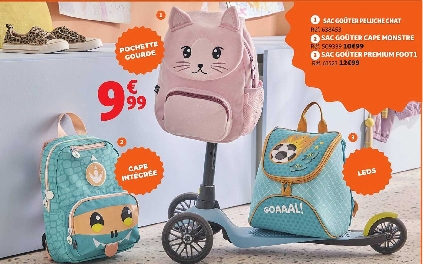 SAC GOÛTER PELUCHE CHAT
