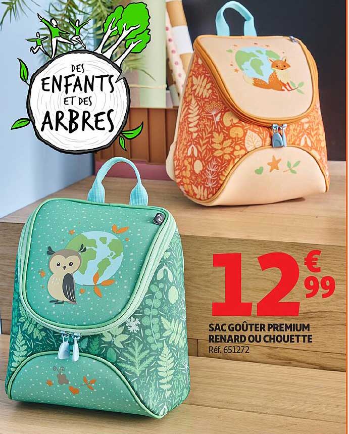 SAC GOÛTER PREMIUM RENARD OU CHOUETTE