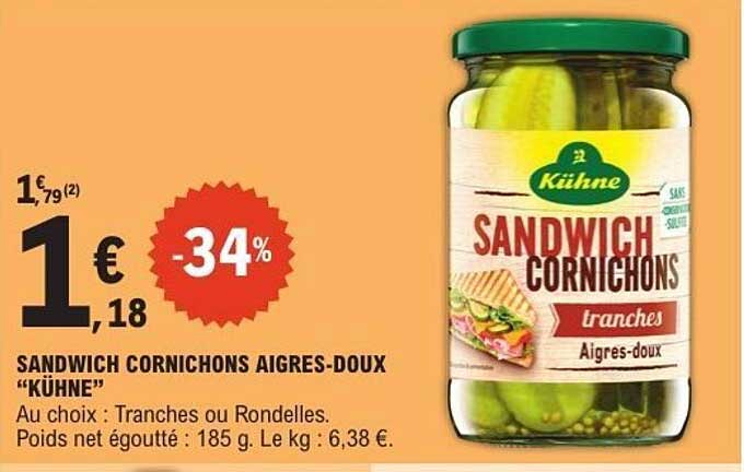 SANDWICH CORNICHONS AIGRES-DOUX “KÜHNE”