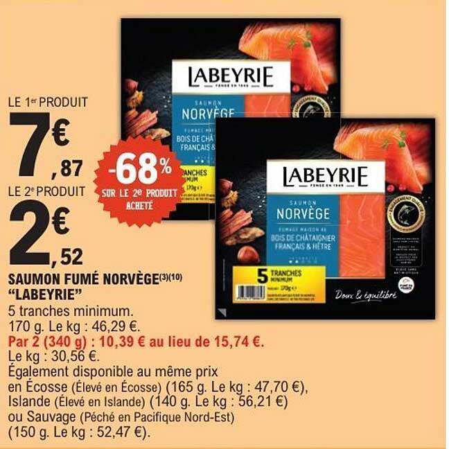 SAUMON FUMÉ NORVÈGE "LABEYRIE"