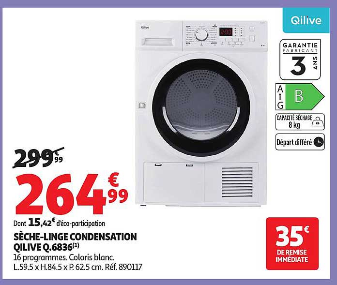 SÉCHE-LINGE CONDENSATION QILIVE Q.6836
