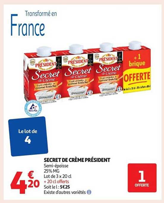 SECRET DE CRÈME PRÉSIDENT