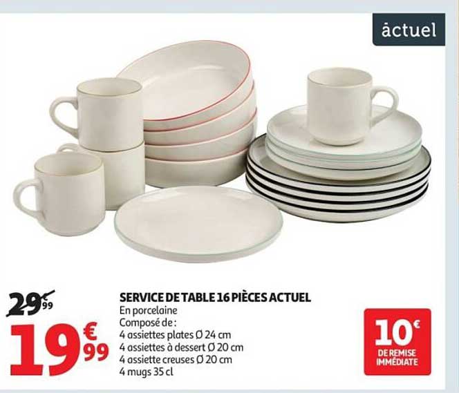 SERVICE DE TABLE 16 PIÈCES ACTUEL