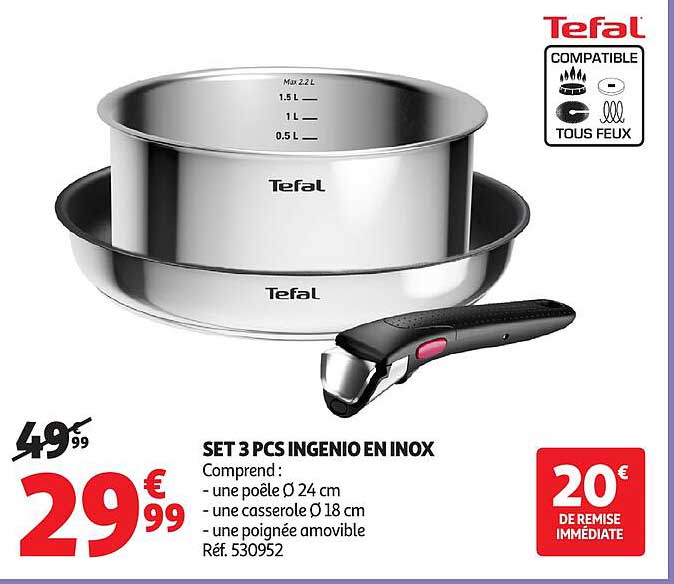 SET 3 PCS INGENIO EN INOX