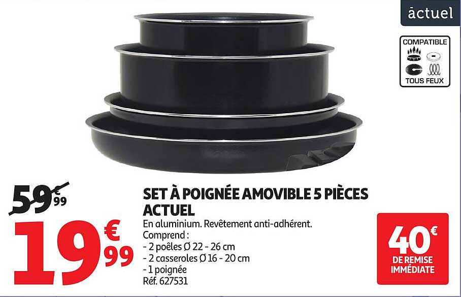 SET À POIGNÉE AMOVIBLE 5 PIÈCES ACTUEL
