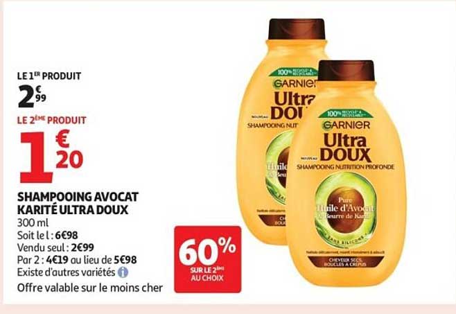 SHAMPOOING AVOCAT KARITÉ ULTRA DOUX