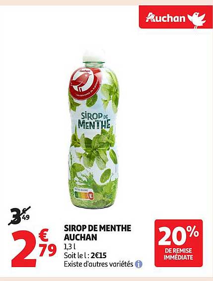 SIROP DE MENTHE AUCHAN