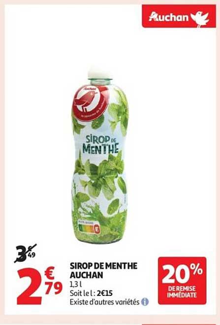 SIROP DE MENTHE AUCHAN