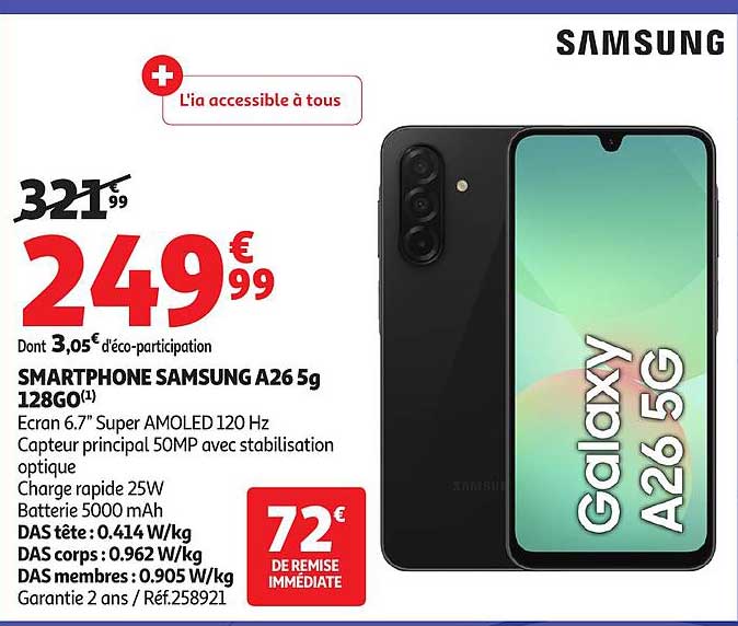 SMARTPHONE SAMSUNG A26 5G 128GO