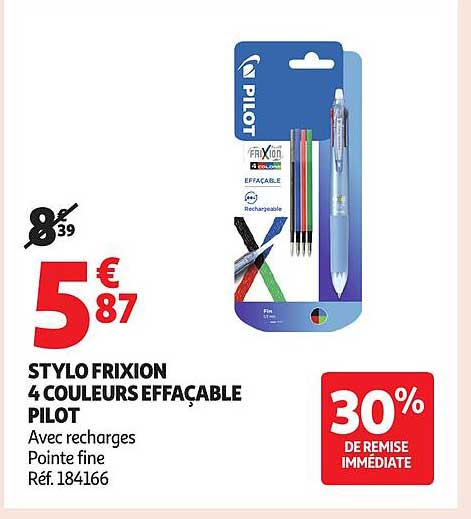 STYLO FRIXION 4 COULEURS EFFAÇABLE PILOT