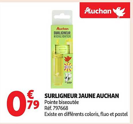SURLIGNEUR JAUNE AUCHAN