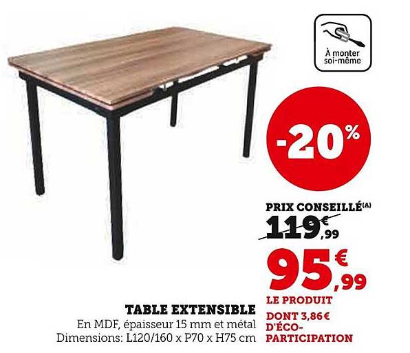 TABLE EXTENSIBLE