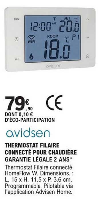 THERMOSTAT FILAIRE CONNECTÉ POUR CHAUDIÈRE