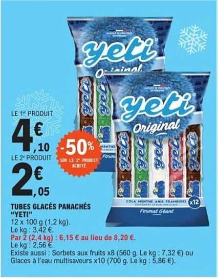 TUBES GLACÉS PANACHÉS “YETI”