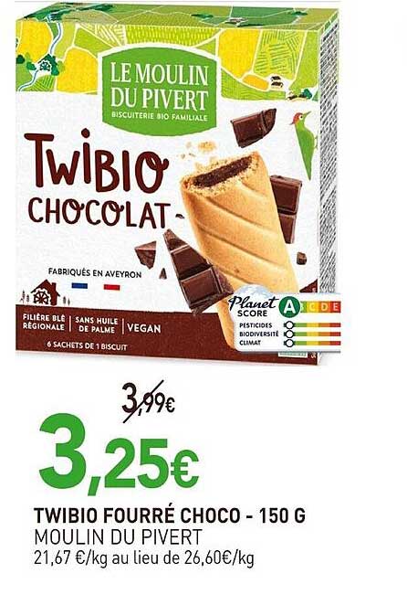 TWIBIO FOURRÉ CHOCO - 150 G