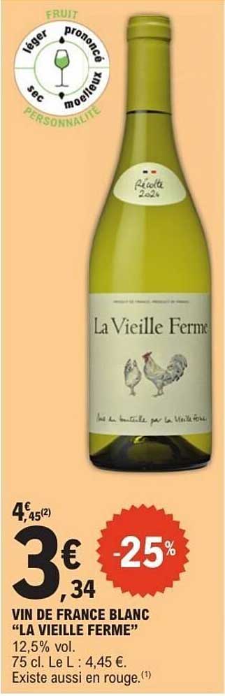 VIN DE FRANCE BLANC “LA VIEILLE FERME”