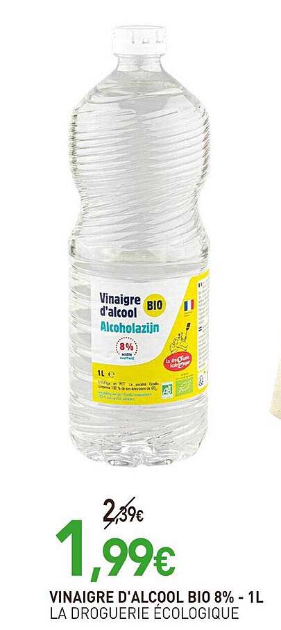 VINAIGRE D'ALCOOL BIO 8% - 1L