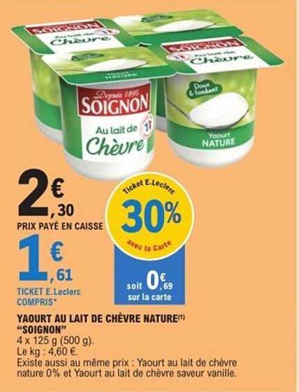 Yaourt au lait de chèvre nature "Soignon"