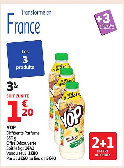 YOP Différents Parfums 850 g Offre Découverte