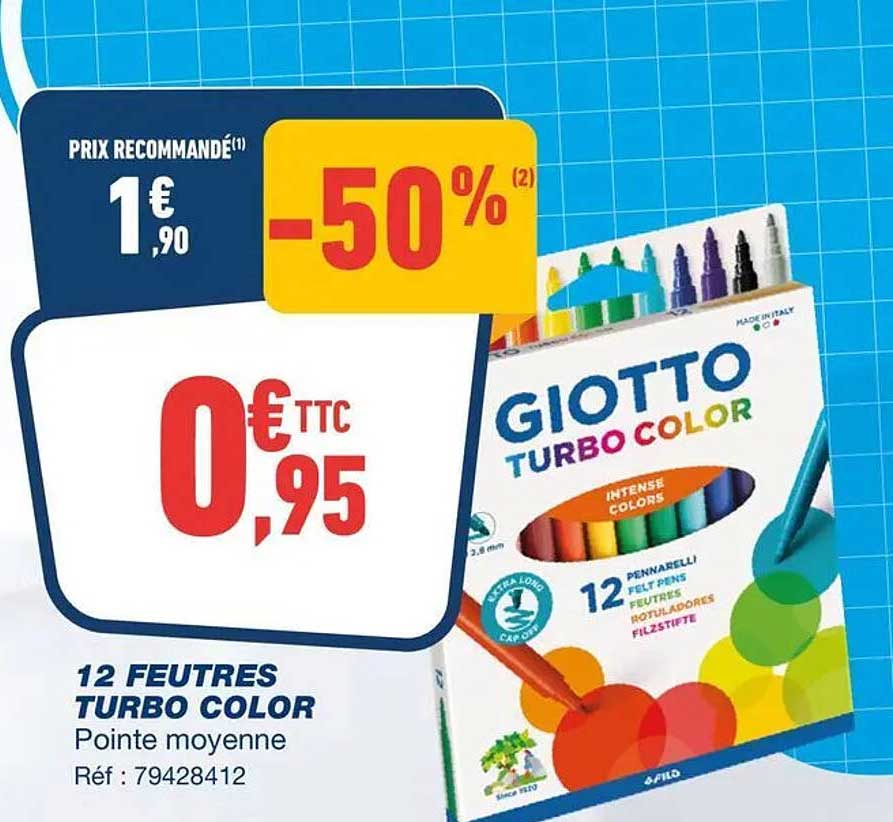 12 FEUTRES TURBO COLOR