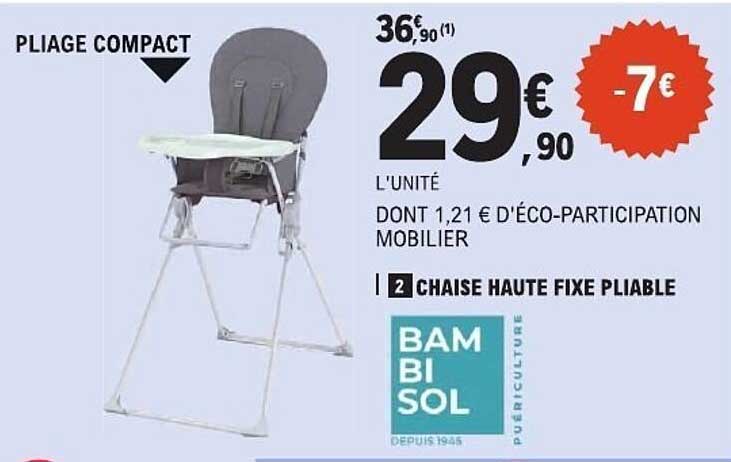 2 CHAISE HAUTE FIXE PLIABLE