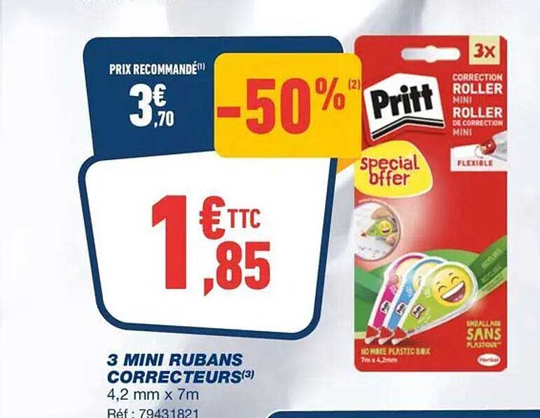3 MINI RUBANS CORRECTEURS